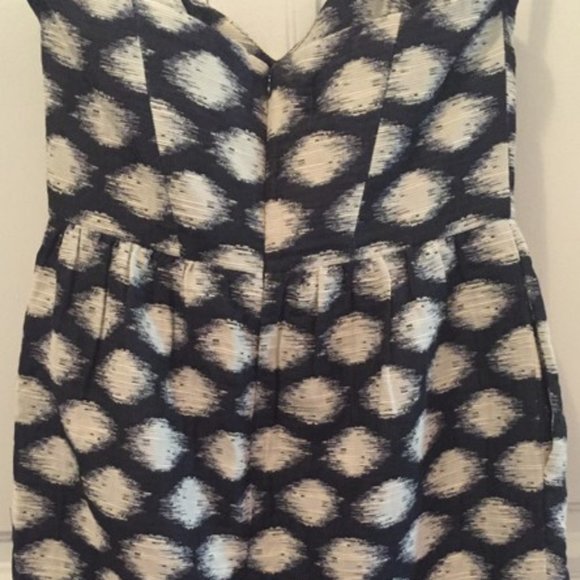 Shoshanna Blue White Polka Dot Sweetheart Neck Strapless Dress Sz 6 #126 - Picture 3 of 9